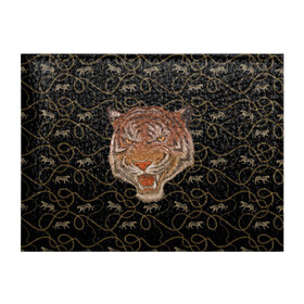 Обложка для студенческого билета с принтом Морда тигра , натуральная кожа | Размер: 11*8 см; Печать на всей внешней стороне | большая кошка | полосатый | тигр | тигрица | хищник