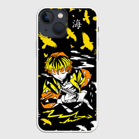 Чехол для iPhone 13 mini с принтом ЗЕНИЦУ АГАЦУМА ,  |  | anime | demon slayer | kimetsu no yaiba. | zenitsu agatsuma | аниме | зеницу агацума | клинок рассекающий демонов | манга | мультик | мультфильм | поезд бесконечный | сериал