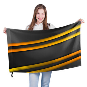 Флаг 3D с принтом Желтые полосы , 100% полиэстер | плотность ткани — 95 г/м2, размер — 67 х 109 см. Принт наносится с одной стороны | молодежное | полоса | стиль | улица | хайп