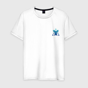 Мужская футболка хлопок с принтом Terran logo mini | Blue , 100% хлопок | прямой крой, круглый вырез горловины, длина до линии бедер, слегка спущенное плечо. | marine | terran | земляне | маринос | морпехи | раса людей | терран