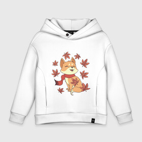 Детское худи Oversize хлопок с принтом Осенний милый котик и листопад , френч-терри — 70% хлопок, 30% полиэстер. Мягкий теплый начес внутри —100% хлопок | боковые карманы, эластичные манжеты и нижняя кромка, капюшон на магнитной кнопке | art | autumn | cat | cats | cute | fall | kawaii | kitten | kitty | leaf fall | pussycat | арт | в шарфике | иллюстрация | кавайи | кавайный кот | клен | кленовые листья | котенок | коты | котята | листья | милота | осень | рисунок | рыжий ко