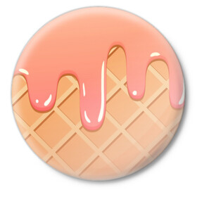 Значок с принтом ICE CREAM vibes ,  металл | круглая форма, металлическая застежка в виде булавки | flat | ice cream | icecream | vector art | арт | бежевый | вафельный | гламурный | десерт | еда | желтый | клубничное | клубничный | коралловый | лакомство | лето | мороженое | оранжевый | рисунок | рожок | розовый