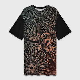 Платье-футболка 3D с принтом Неон в Цветок ,  |  | sadegh molaahmadi | геометрия неоновой полосы | молодость неон | неоновое пространство | цветные клетки в неоне