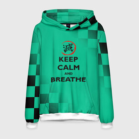 Мужская толстовка 3D с принтом KEEP CALM and BREATHE , 100% полиэстер | двухслойный капюшон со шнурком для регулировки, мягкие манжеты на рукавах и по низу толстовки, спереди карман-кенгуру с мягким внутренним слоем. | Тематика изображения на принте: demon slayer | kamado | kimetsu no yaiba | nezuko | tanjiro | аниме | гию томиока | зеницу агацума | иноске хашибира | камадо | клинок | корзинная девочка | манга | музан кибуцуджи | незуко | рассекающий демонов | танджиро