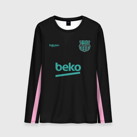 Мужской лонгслив 3D с принтом FC Barcelona | Training shirt (2021/22) , 100% полиэстер | длинные рукава, круглый вырез горловины, полуприлегающий силуэт | 0x000000123 | barca | barcelona | elclasico | la liga | messi | pre match | барса | барселона | классико | месси
