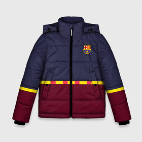 Зимняя куртка для мальчиков 3D с принтом FC Barcelona | Flag and team Logo (2021/22) , ткань верха — 100% полиэстер; подклад — 100% полиэстер, утеплитель — 100% полиэстер | длина ниже бедра, удлиненная спинка, воротник стойка и отстегивающийся капюшон. Есть боковые карманы с листочкой на кнопках, утяжки по низу изделия и внутренний карман на молнии. 

Предусмотрены светоотражающий принт на спинке, радужный светоотражающий элемент на пуллере молнии и на резинке для утяжки | 0x000000123 | barca | barcelona | elclasico | la liga | messi | pre match | барса | барселона | классико | месси