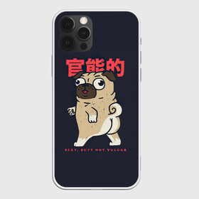 Чехол для iPhone 12 Pro с принтом Мопсик , силикон | область печати: задняя сторона чехла, без боковых панелей | иероглифы | ироглифы | китай | мопс | мопсик | пёс | пёсики | собака | собаки | япония | японское
