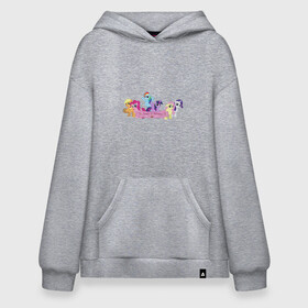 Худи SuperOversize хлопок с принтом My Little Pony Happy Birthday , 70% хлопок, 30% полиэстер, мягкий начес внутри | карман-кенгуру, эластичная резинка на манжетах и по нижней кромке, двухслойный капюшон
 | applejack | friendship | mylittlepony | rainbow dash | twilight sparkle | waifu | вайфу | дружба это магия | друзья | кони | моя маленькая пони | мультфильм | пони | радуга | ренбоу деш | эплджек