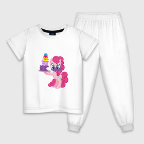 Детская пижама хлопок с принтом My Little Pony Pinkie Pie , 100% хлопок |  брюки и футболка прямого кроя, без карманов, на брюках мягкая резинка на поясе и по низу штанин
 | Тематика изображения на принте: applejack | friendship | mylittlepony | rainbow dash | twilight sparkle | waifu | вайфу | дружба это магия | друзья | кони | моя маленькая пони | мультфильм | пони | радуга | ренбоу деш | эплджек