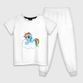 Детская пижама хлопок с принтом My Little Pony Rainbow Dash , 100% хлопок |  брюки и футболка прямого кроя, без карманов, на брюках мягкая резинка на поясе и по низу штанин
 | applejack | friendship | mylittlepony | rainbow dash | twilight sparkle | waifu | вайфу | дружба это магия | друзья | кони | моя маленькая пони | мультфильм | пони | радуга | ренбоу деш | эплджек