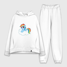 Женский костюм хлопок Oversize с принтом My Little Pony Rainbow Dash ,  |  | applejack | friendship | mylittlepony | rainbow dash | twilight sparkle | waifu | вайфу | дружба это магия | друзья | кони | моя маленькая пони | мультфильм | пони | радуга | ренбоу деш | эплджек