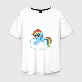 Мужская футболка хлопок Oversize с принтом My Little Pony Rainbow Dash , 100% хлопок | свободный крой, круглый ворот, “спинка” длиннее передней части | Тематика изображения на принте: applejack | friendship | mylittlepony | rainbow dash | twilight sparkle | waifu | вайфу | дружба это магия | друзья | кони | моя маленькая пони | мультфильм | пони | радуга | ренбоу деш | эплджек