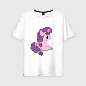 Женская футболка хлопок Oversize с принтом Pony Pink Mammal Purple - Litt , 100% хлопок | свободный крой, круглый ворот, спущенный рукав, длина до линии бедер
 | applejack | friendship | mylittlepony | rainbow dash | twilight sparkle | waifu | вайфу | дружба это магия | друзья | кони | моя маленькая пони | мультфильм | пони | радуга | ренбоу деш | эплджек