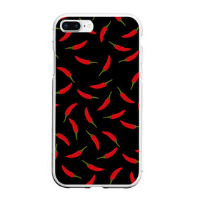 Чехол для iPhone 7Plus/8 Plus матовый с принтом Chili peppers , Силикон | Область печати: задняя сторона чехла, без боковых панелей | chili peppers | горячий | еда | овощ | острый | перец чили | узор