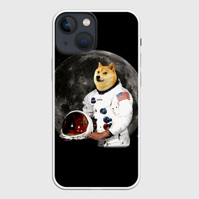 Чехол для iPhone 13 mini с принтом Доги Космонавт ,  |  | doge | earth | mars | meme | moon | nasa | space | star | usa | америка | гагарин | доги | животные | звезда | земля | корги | космонавт | космос | луна | марс | мем | наса | планета | прикол | собака | сша | флаг