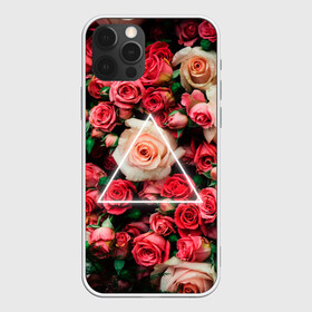 Чехол для iPhone 12 Pro с принтом ROSE NEON | РОЗЫ НЕОН , силикон | область печати: задняя сторона чехла, без боковых панелей | rose | женская | любовь | молодежь | мужская | неон | розы | свобода