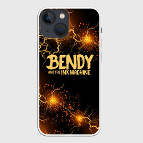 Чехол для iPhone 13 mini с принтом BENDY LOGO ,  |  | bendy | bendy and the ink machine | tegunvteg | бенди | бени | бенни | бэнди | детская | детям | игра | компьютерная игра | машина | молния | ужастик | чернила | чернильная
