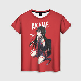 Женская футболка 3D с принтом Убийца Акамэ! | Akame ga Kill! , 100% полиэфир ( синтетическое хлопкоподобное полотно) | прямой крой, круглый вырез горловины, длина до линии бедер | akame | akame ga kill | anime | tegunvteg | акамэ | аниме | манга | мультфильм