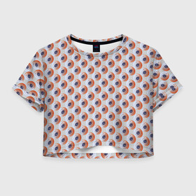 Женская футболка Crop-top 3D с принтом Часы , 100% полиэстер | круглая горловина, длина футболки до линии талии, рукава с отворотами | время | круги | стрелки | цифры | часы