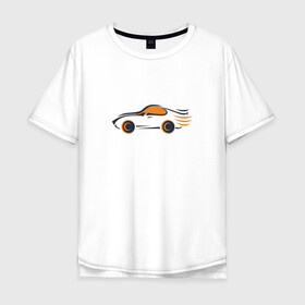 Мужская футболка хлопок Oversize с принтом Автомобиль , 100% хлопок | свободный крой, круглый ворот, “спинка” длиннее передней части | автомобиль | линии | машина | минимализм | рисунок
