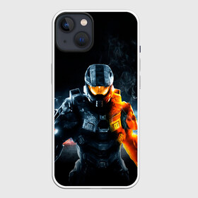 Чехол для iPhone 13 с принтом Halo x Battlefield ,  |  | battlefield | game | games | halo | heilo | master chif | spartan | баттелфилд | игра | игры | ковенант | ковенанты | мастер чиф | спартанец | хало | хейло | хэйло