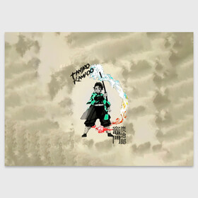 Поздравительная открытка с принтом Tanjiro Kamado Kimetsu no Yaiba , 100% бумага | плотность бумаги 280 г/м2, матовая, на обратной стороне линовка и место для марки
 | Тематика изображения на принте: demon slayer | kamado | kimetsu no yaiba | nezuko | tanjiro | аниме | гию томиока | зеницу агацума | иноске хашибира | камадо | клинок | корзинная девочка | манга | музан кибуцуджи | незуко | рассекающий демонов | танджиро