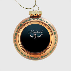 Стеклянный ёлочный шар с принтом Nightwish with Tarja , Стекло | Диаметр: 80 мм | nightwish | tarja | tarja turanen | turunen | найтвиш | тарья | тарья турунен | турунен
