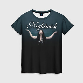 Женская футболка 3D с принтом Nightwish with Tarja , 100% полиэфир ( синтетическое хлопкоподобное полотно) | прямой крой, круглый вырез горловины, длина до линии бедер | Тематика изображения на принте: nightwish | tarja | tarja turanen | turunen | найтвиш | тарья | тарья турунен | турунен