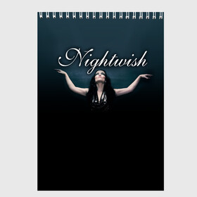 Скетчбук с принтом Nightwish with Tarja , 100% бумага
 | 48 листов, плотность листов — 100 г/м2, плотность картонной обложки — 250 г/м2. Листы скреплены сверху удобной пружинной спиралью | Тематика изображения на принте: nightwish | tarja | tarja turanen | turunen | найтвиш | тарья | тарья турунен | турунен