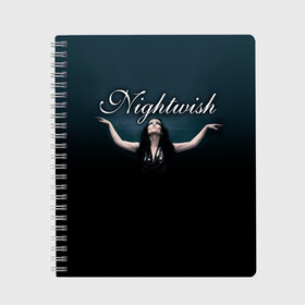 Тетрадь с принтом Nightwish with Tarja , 100% бумага | 48 листов, плотность листов — 60 г/м2, плотность картонной обложки — 250 г/м2. Листы скреплены сбоку удобной пружинной спиралью. Уголки страниц и обложки скругленные. Цвет линий — светло-серый
 | Тематика изображения на принте: nightwish | tarja | tarja turanen | turunen | найтвиш | тарья | тарья турунен | турунен