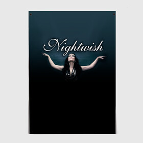 Постер с принтом Nightwish with Tarja , 100% бумага
 | бумага, плотность 150 мг. Матовая, но за счет высокого коэффициента гладкости имеет небольшой блеск и дает на свету блики, но в отличии от глянцевой бумаги не покрыта лаком | Тематика изображения на принте: nightwish | tarja | tarja turanen | turunen | найтвиш | тарья | тарья турунен | турунен