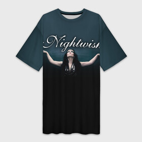 Платье-футболка 3D с принтом Nightwish with Tarja ,  |  | Тематика изображения на принте: nightwish | tarja | tarja turanen | turunen | найтвиш | тарья | тарья турунен | турунен