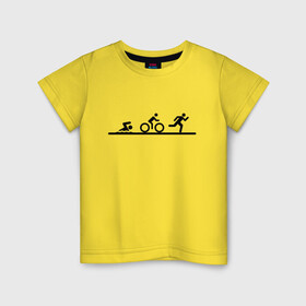 Детская футболка хлопок с принтом Троеборье , 100% хлопок | круглый вырез горловины, полуприлегающий силуэт, длина до линии бедер | ironman | tri | triathlon | бег | велосипед | велоспорт | выносливость | мультиспорт | плавание | сила | скорость | спорт | три | триатлон | троеборье | цикличный
