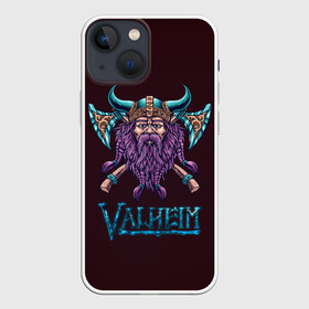 Чехол для iPhone 13 mini с принтом Valheim Viking ,  |  | fantasy | mmo | valheim | valve | валхейм | вальхейм | викинги | выживалка | игра | королевская битва | ммо | ролевая игра | фэнтази
