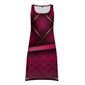 Платье-майка 3D с принтом Luxury Red , 100% полиэстер | полуприлегающий силуэт, широкие бретели, круглый вырез горловины, удлиненный подол сзади. | green | luxury | versace | vip | абстракция | версаче | вип | паттерн | роскошь | текстуры