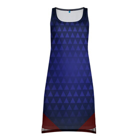 Платье-майка 3D с принтом Blue abstract , 100% полиэстер | полуприлегающий силуэт, широкие бретели, круглый вырез горловины, удлиненный подол сзади. | Тематика изображения на принте: luxury | versace | vip | абстракция | версаче | вип | паттерн | роскошь | текстуры