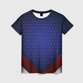 Женская футболка 3D с принтом Blue abstract , 100% полиэфир ( синтетическое хлопкоподобное полотно) | прямой крой, круглый вырез горловины, длина до линии бедер | luxury | versace | vip | абстракция | версаче | вип | паттерн | роскошь | текстуры