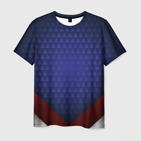 Мужская футболка 3D с принтом Blue abstract , 100% полиэфир | прямой крой, круглый вырез горловины, длина до линии бедер | luxury | versace | vip | абстракция | версаче | вип | паттерн | роскошь | текстуры