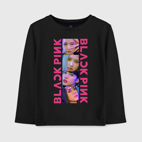 Детский лонгслив хлопок с принтом BLACKPINK Neon , 100% хлопок | круглый вырез горловины, полуприлегающий силуэт, длина до линии бедер | black | blackpink | chae | jennie | jisoo | kim | kpop | lalisa | lisa | manoban | neon | park | pink | rose | young | дженни | джису | ён | ким | лалиса | лиса | манобан | неон | пак | розэ | че