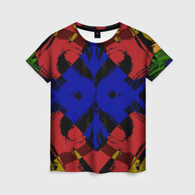 Женская футболка 3D с принтом Абстракция , 100% полиэфир ( синтетическое хлопкоподобное полотно) | прямой крой, круглый вырез горловины, длина до линии бедер | абстракция | краски | настроение | палитра | радуга | текстура | яркое