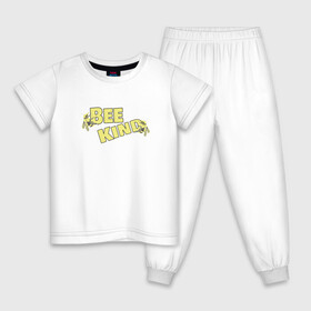 Детская пижама хлопок с принтом BeeKind , 100% хлопок |  брюки и футболка прямого кроя, без карманов, на брюках мягкая резинка на поясе и по низу штанин
 | bee | beekind | kind | usa | большая пчела | жаркое лето | летний | лето | пчела | пчелки