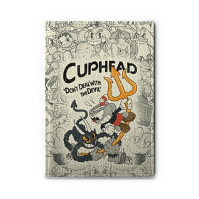 Обложка для автодокументов с принтом Cuphead and Devil , натуральная кожа |  размер 19,9*13 см; внутри 4 больших “конверта” для документов и один маленький отдел — туда идеально встанут права | Тематика изображения на принте: cuphead | devil | dont deal with the devil | все персонажи | дьявол | игры | капхед | чашеголовый | черт