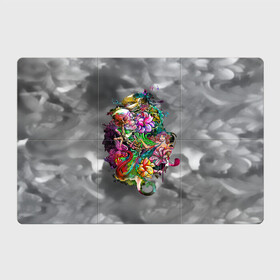 Магнитный плакат 3Х2 с принтом Русалка граффити , Полимерный материал с магнитным слоем | 6 деталей размером 9*9 см | граффити | корабль | русалка | цветы | череп