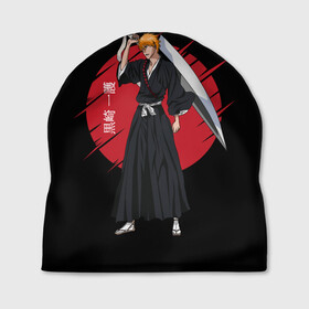 Шапка 3D с принтом BLEACH - Ichigo Kurosaki , 100% полиэстер | универсальный размер, печать по всей поверхности изделия | anime | bleach | hollow | ichigo | kurosaki | manga | mask | matsumoto | rangiku | samurai | shihoin | yoruichi | аниме | блич | ичиго | йоруичи | куросаки | манга | маска | мацумото | онимэ | рангику | самурай | шихоин