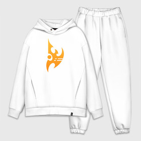 Мужской костюм хлопок OVERSIZE с принтом Protoss logo | Orange ,  |  | protoss | zealot | архонт | войд рей | дисраптор | зилот | зонд | колосс | протосc | сталкер | тамплиеры