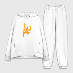 Женский костюм хлопок Oversize с принтом Protoss logo | Orange ,  |  | protoss | zealot | архонт | войд рей | дисраптор | зилот | зонд | колосс | протосc | сталкер | тамплиеры