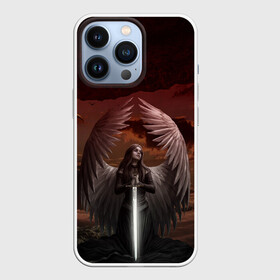Чехол для iPhone 13 Pro с принтом Архангел. ,  |  | Тематика изображения на принте: ангел | архангел | девушка | крылья | меч