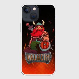 Чехол для iPhone 13 mini с принтом Valheim викинг в огне ,  |  | fantasy | mmo | valheim | valve | валхейм | вальхейм | викинги | выживалка | игра | королевская битва | ммо | ролевая игра | фэнтази
