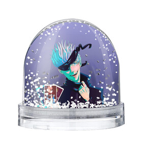 Снежный шар с принтом Магическая битва | Карты , Пластик | Изображение внутри шара печатается на глянцевой фотобумаге с двух сторон | anime | jujutsu kaisen | manga | sorcery fight | аниме | годжо сатору | итадори юдзи | магическая битва | манга