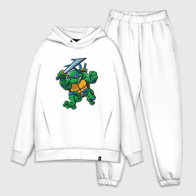 Мужской костюм хлопок OVERSIZE с принтом Леонардо ,  |  | donatello | leonardo | michelangelo | ninja | pizza | raphael | turtles | донателло | животные | карате | комикс | комиксы | леонардо | микеланджело | мультфильм | мутант | мутанты | ниндзя | пицца | рафаэль | сплинтер | супергерой